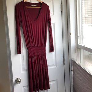 VeronicaM burgundy long sleeve dress